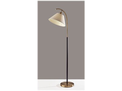 Adesso Jerome 61.5 Antique Brass Floor Lamp with Trapezoid Shade (1613-21)