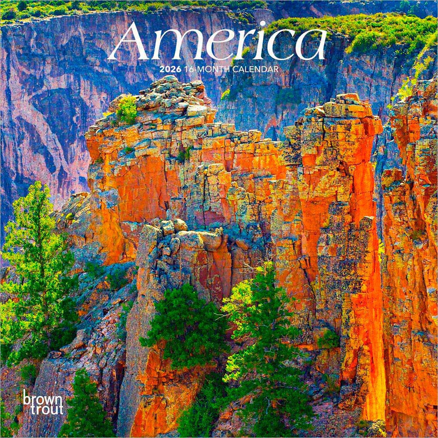 2026 BrownTrout America 7 x 7 Monthly Wall Calendar (9798330702060)