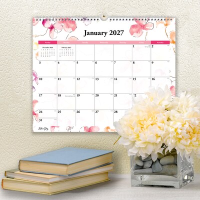 2027 Blue Sky Lindley 15" x 12" Monthly Wall Calendar, Pink/White (117888-27)