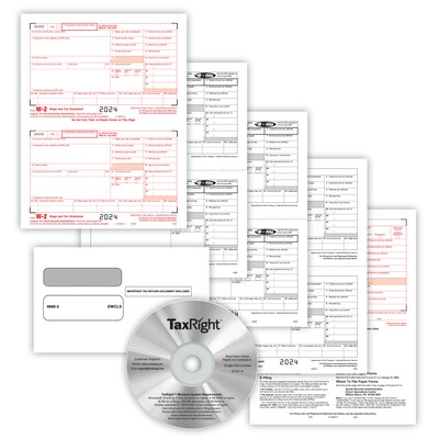 ComplyRight TaxRight 2024 W-2 Tax Form Tax Forms, Envelopes, TipSheet & Software, 6-Part, 10/Pack (SC5650ES10)
