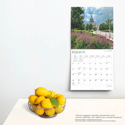 2025 BrownTrout Land of Lincoln Illinois Places 12" x 12" Monthly  Wall Calendar (9781975482985)