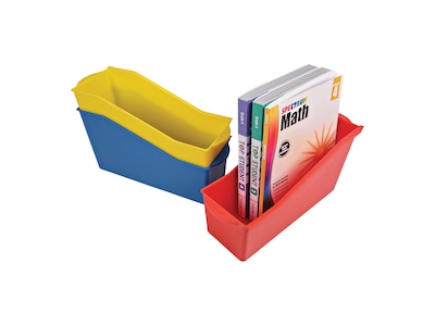 Deflect-O Polypropylene Book Bin, 7.35" x 5.34" x 14.2", Red (39508RED)