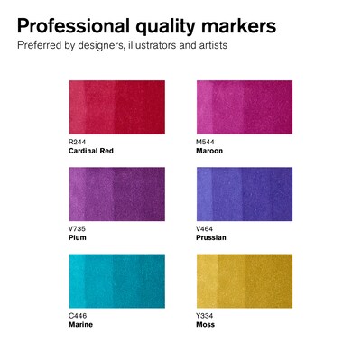 Winsor & Newton Promarker Dual-Tip Alcohol Based Marker, Rich Tones, 6/Pack (WNX0290111)