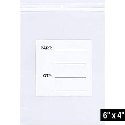 4 x 6 Reclosable Poly Bag, 4 Mil, Clear, 1000/Carton (PB12004)