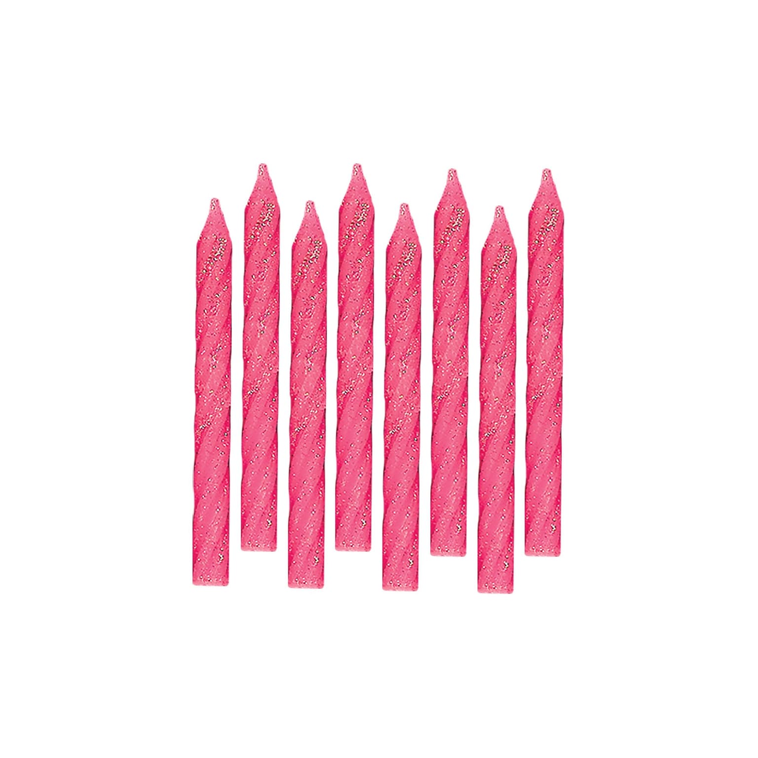 Party City Glitter Spiral Birthday Candles, Pink, 24/Pack (AM170432)