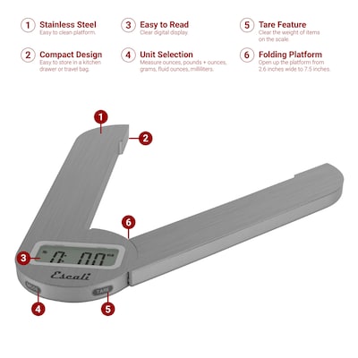 Escali Savu Stainless Steel Scale, Silver (F115)