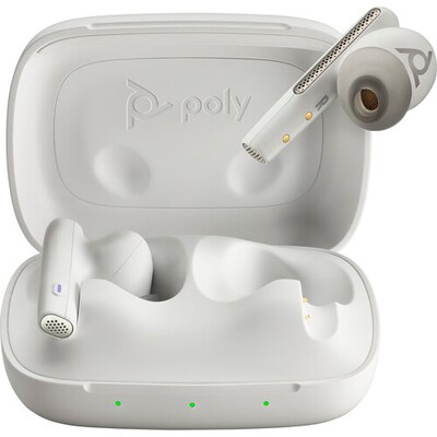 Plantronics Voyager Free 60 UC Wireless Noise Cancelling Bluetooth Earbuds, USB-C, MS Certified, Whi