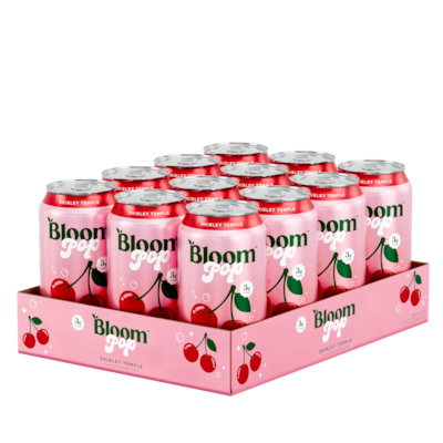 Bloom Pop Prebiotic Shirley Temple Soda, Caffeine Free, 12 oz., 12 Cans/Carton (20040257)