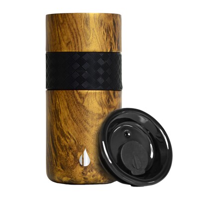 Elemental Artisan Series Stainless Steel Triple Wall Insulated Tumbler, 16 oz., Teakwood (EMLET16WD5)