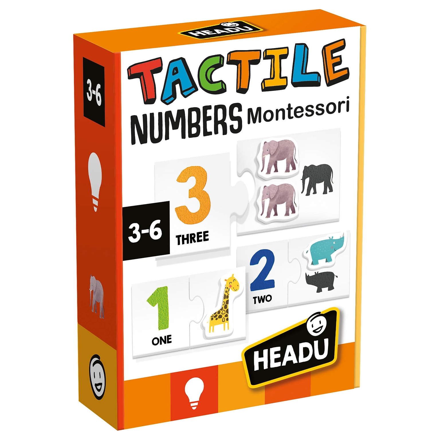 Headu Tactile Numbers Montessori Puzzles, 63/Set (HDUMU57571)