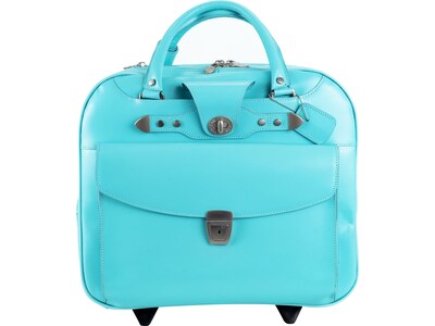 McKlein DENALI Laptop Case, Aqua Blue Leather (99708)