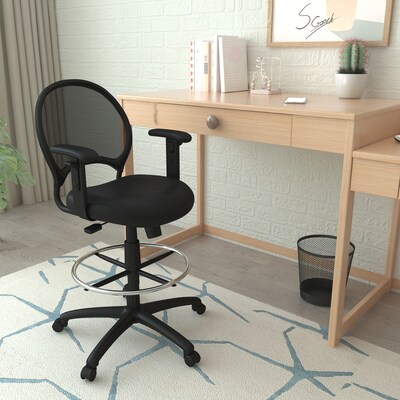 Boss Mesh Drafting Stool w/ Adjustable Arms; Black