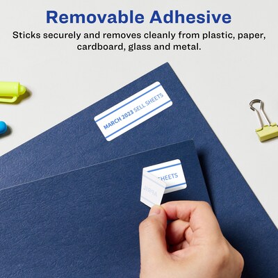 Avery Laser/Inkjet Rectangle Removable Labels, 1.5 x 2.75, White, 500 Labels/Box (94230)