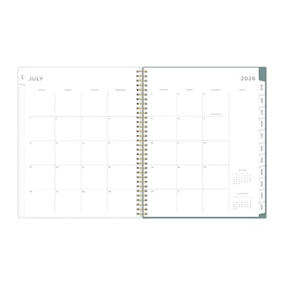 2026-2027 Blue Sky Splatter Dot Jade Frosted 8.5" x 11" Academic Weekly & Monthly Planner, Plastic Cover (149043-A27)