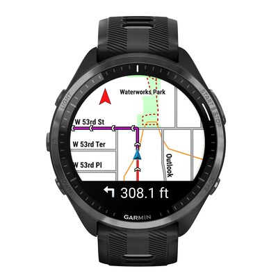 Garmin Forerunner 965 Smartwatch, GPS, 47mm, Carbon Gray & Black Silicone Band (010-02809-00)