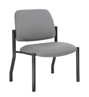 Boss Office Products Vinyl Guest Chair, Armless, Gray (B9595AM-GY-400)