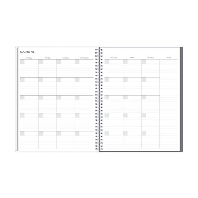 2027 Blue Sky Zenra 8.5" x 11" Calendar Year Monthly Planner, Plastic Cover, Gray (161837)