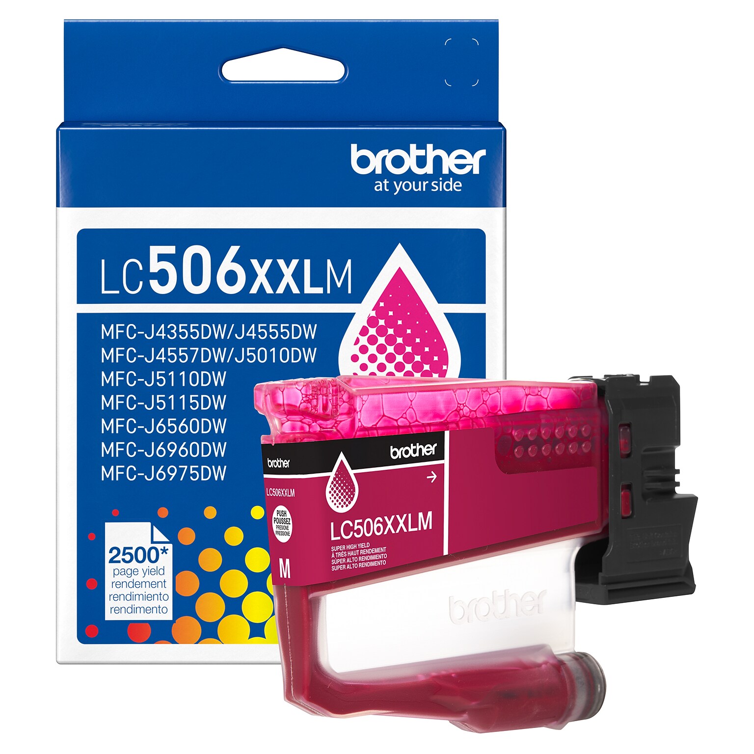 Brother LC506XXL Magenta Super High Yield Ink Cartridge, Prints Up to 2,500 Pages (LC506XXLMS)