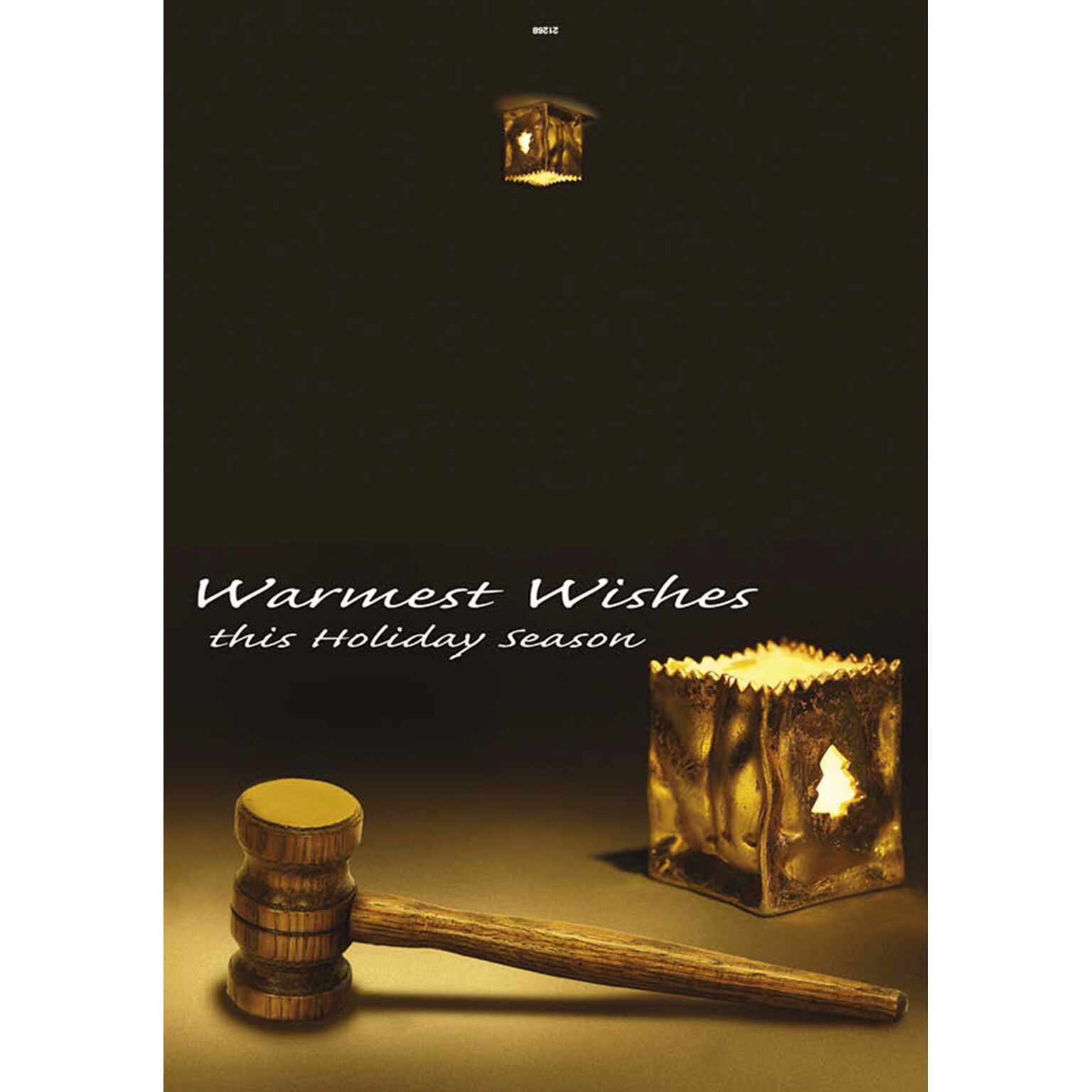Warmest wishes this holiday season - hammer - 7 x 10 scored for folding to 7 x 5, 25 cards w/A7 envelopes per set
