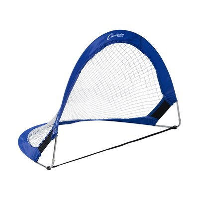 Champion Sports 30x18 Aluminum and Nylon Soccer Goal. Blue and White, (CHSSG3018)