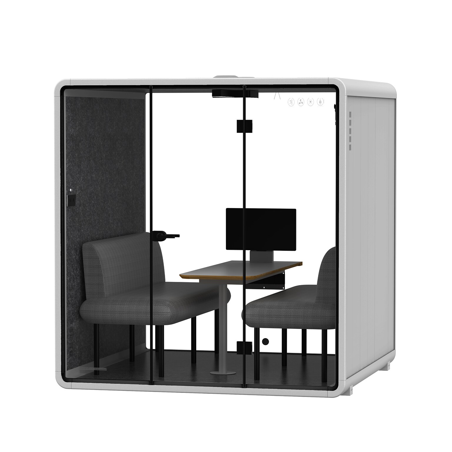 FlexiSpot WorkCube Series Sound Absorbing 6 Person Privacy Booth, White (P6FW-KIT)