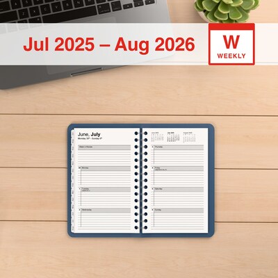 2025-2026 Staples 5 x 8 Academic Weekly & Monthly Planner, Navy (ST60362-25)
