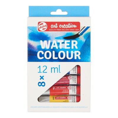 Talens Art Creation Watercolor Paint, Assorted Colors, 12mL, 8/Set, 2 Sets/Bundle (TLN9022008M-2)