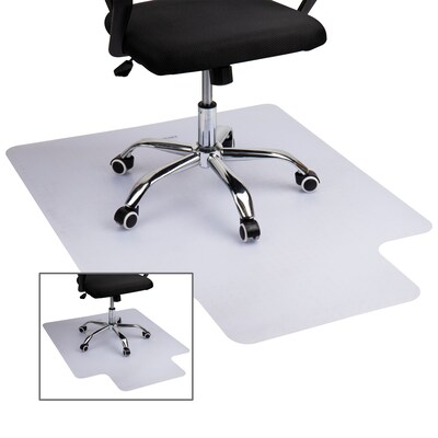 Mind Reader Carpet Chair Mat with Lip, 36" x 48'', Low-Pile, Clear, Set of 2 (2OFFCMAT-CLR)