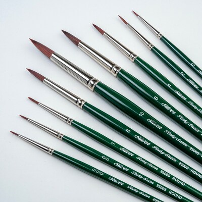 Silver Brush Ruby Satin Round Brushes, 9/Pack (SLVRS2599)