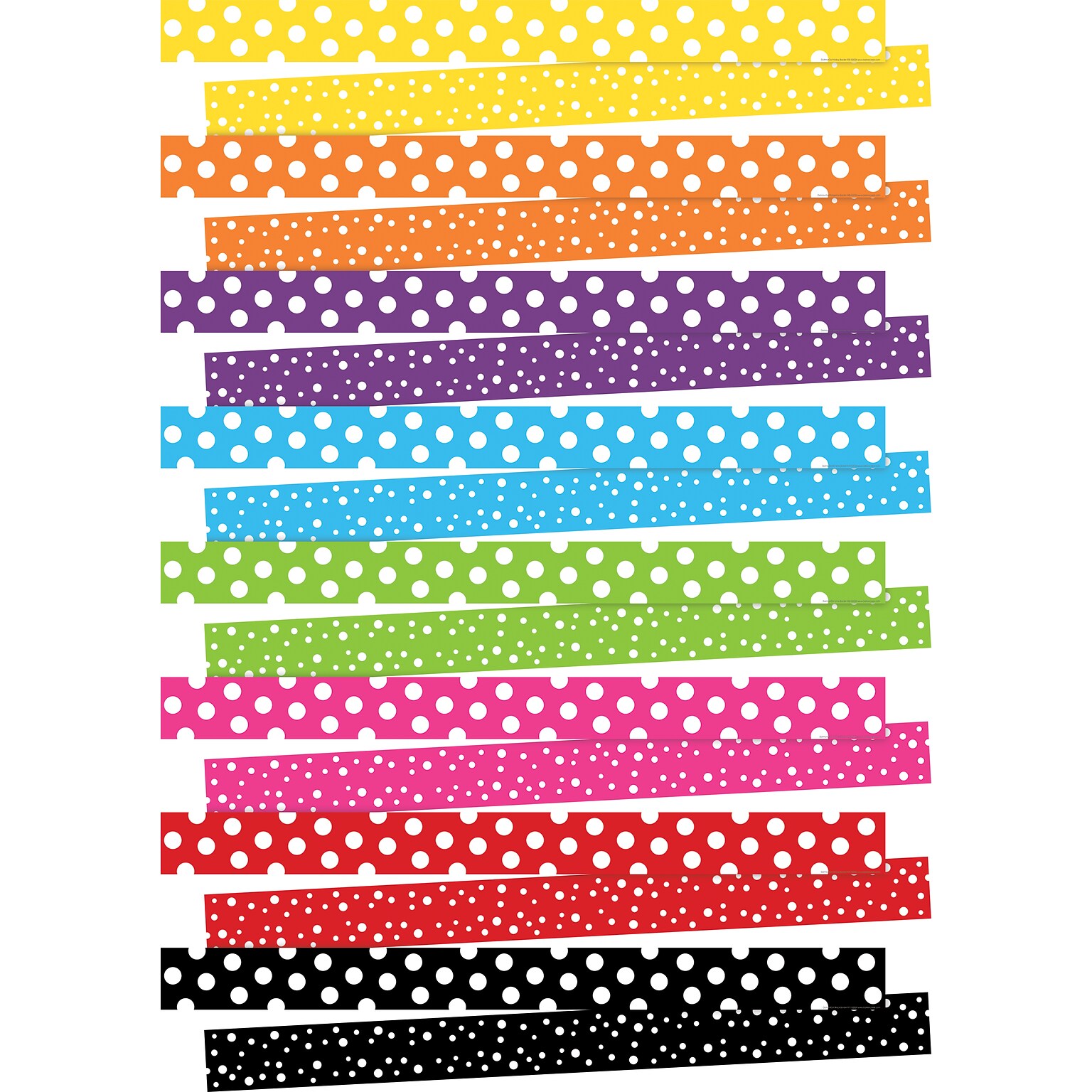 Barker Creek Double-Sided Border Set, 35 x 3, Dot to Dot, 8 designs, 96/Set (4432)