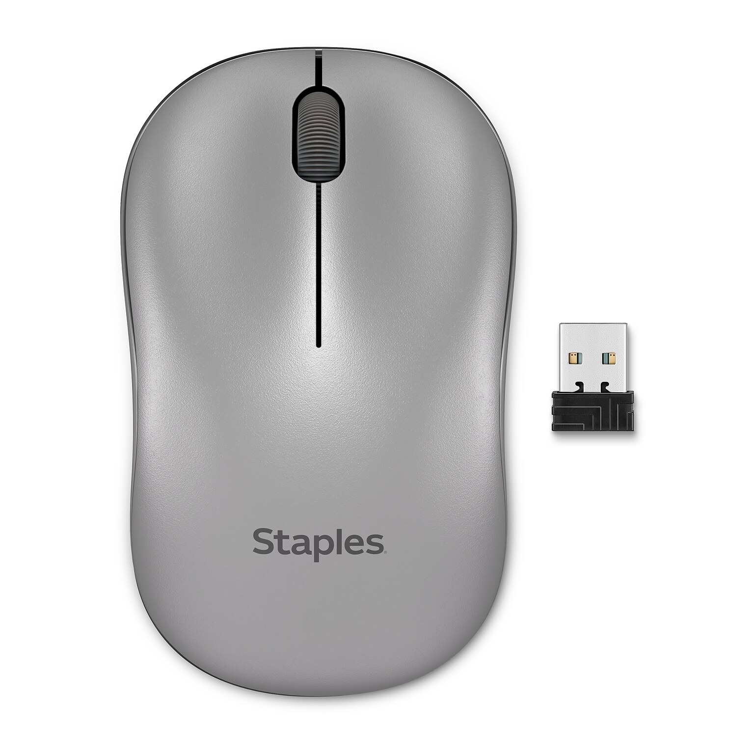 Staples TECH Wireless Ambidextrous Optical USB Mouse, Gray (ST63066)