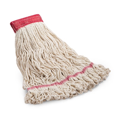 Coastwide Professional™ Looped-End Wet Mop Head, Large, Cotton, 5 Headband, White (CW57748)