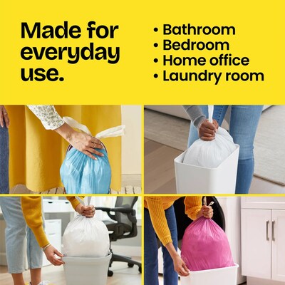 Glad with Clorox Medium 8 Gallon Drawstring Kitchen Trash Bag, Lemon Fresh Bleach Scent, 26 Total Bags (79316)