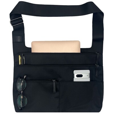 Francine Collections City Slim Montana 14 Laptop Crossbody Bag, Black (FWC14BKLA23)