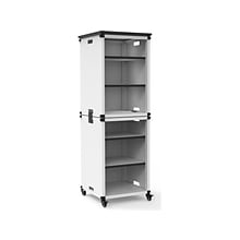 Luxor Mobile 6-Section Modular Classroom Bookshelf, 54.5H x 18.25W x 18.25D, White (MBSCB06)