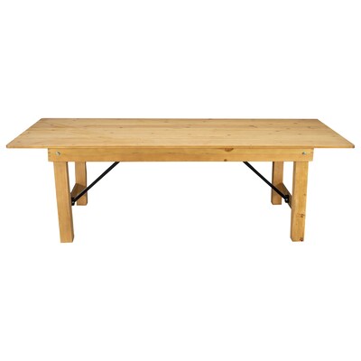 Flash Furniture HERCULES 96" Folding Farm Table, Light Natural (XAF96X40LN)