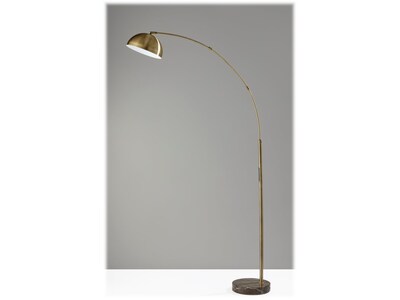 Adesso Bolton 71.5" Antique Brass Arc Floor Lamp with Dome Shade (4308-21)