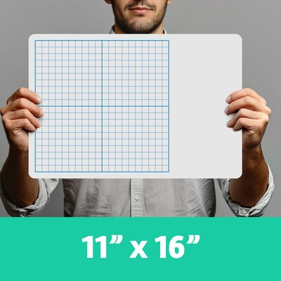 Flipside Products Melamine 1/2" Graph Dry Erase Board, 11" x 16", 3/Pack (FLP111623)