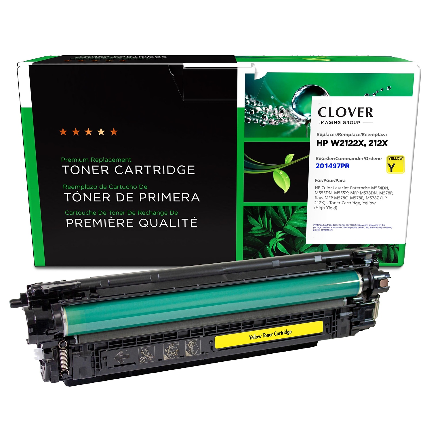 Clover Imaging Group Remanufactured Yellow High Yield Toner Cartridge Replacement for HP 212X (W2122X)