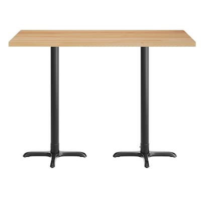 Flash Furniture Bennett Wooden Commercial Indoor Table, 60" x 30", Natural Top/Black Base (GSF3060NTT2222B)
