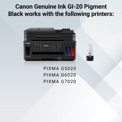 Canon GI-20 Pigment Black Standard Yield Ink Cartridge Refill (3383C001)
