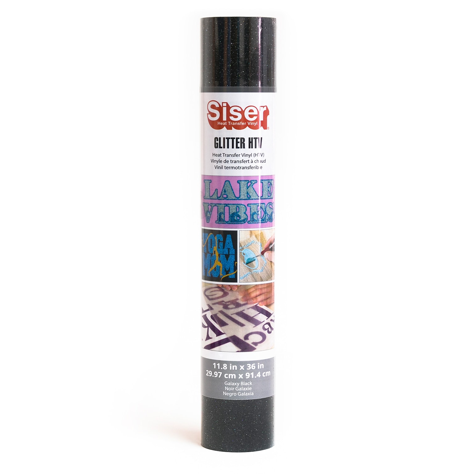 Siser Glitter Die Cutting HTV Heat Transfer Vinyl, 36, Galaxy Black (SIRMIGL1183680)