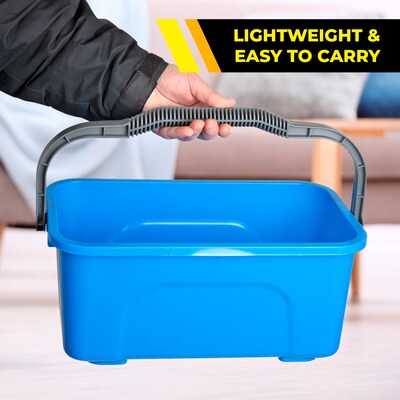 Gritt Commercial Plastic Squeegee Bucket, 3-Gallon, Blue, 12/Carton (GRI183)