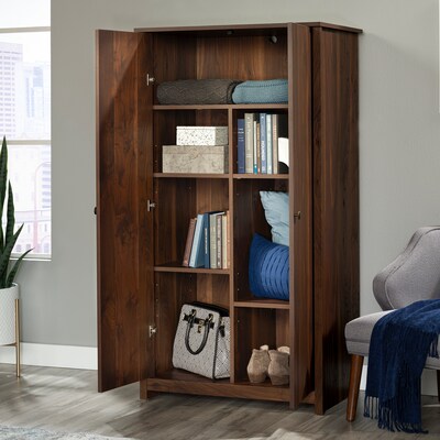 Sauder River Ranch 60H Storage Cabinet with 5 Shelves, Grand Walnut (437321)