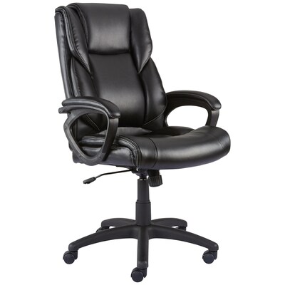 Quill Brand® Kelburne Luxura Faux Leather Computer and Desk Chair, Black (50859)