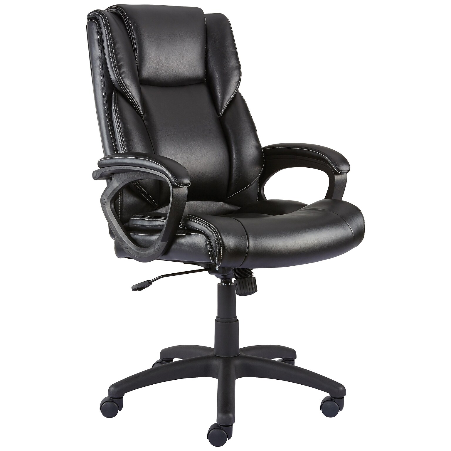 Quill Brand® Kelburne Luxura Faux Leather Computer and Desk Chair, Black (50859)