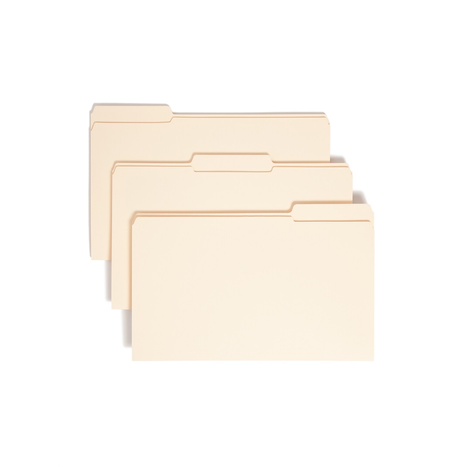 Smead Reinforced 3-Tab File Folders, Legal, Manila, 100/Box (15434)