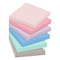 Post-it Recycled Super Sticky Notes, Wanderlust Pastels Collection, 3 in x 3 in,  70 Sheets/Pad, 6 Pads/Pack (654-6SSNRP)