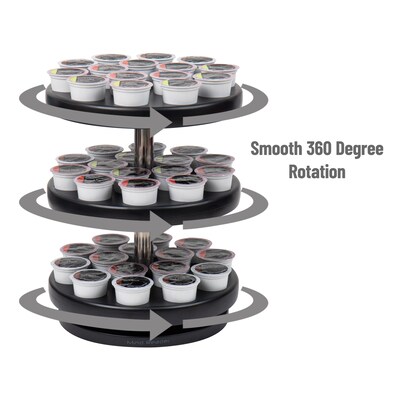 Mind Reader Anchor Collection 3-Tier Single Serve Pod Carousel, 45-Pod Capacity, Black (PODSUS45-BLK)
