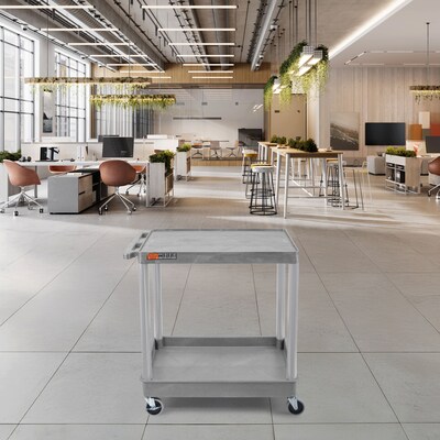 Luxor ENDURA XL 2-Shelf Utility Cart, Gray (TC21-G)